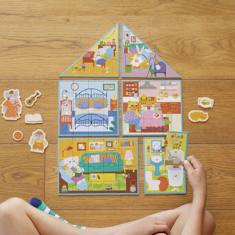 My Dream House: 6 in 1 Puzzle ( 2-3-4-6-8-10 Parça Yapboz) ile Hayalindeki Evi İnşa Et