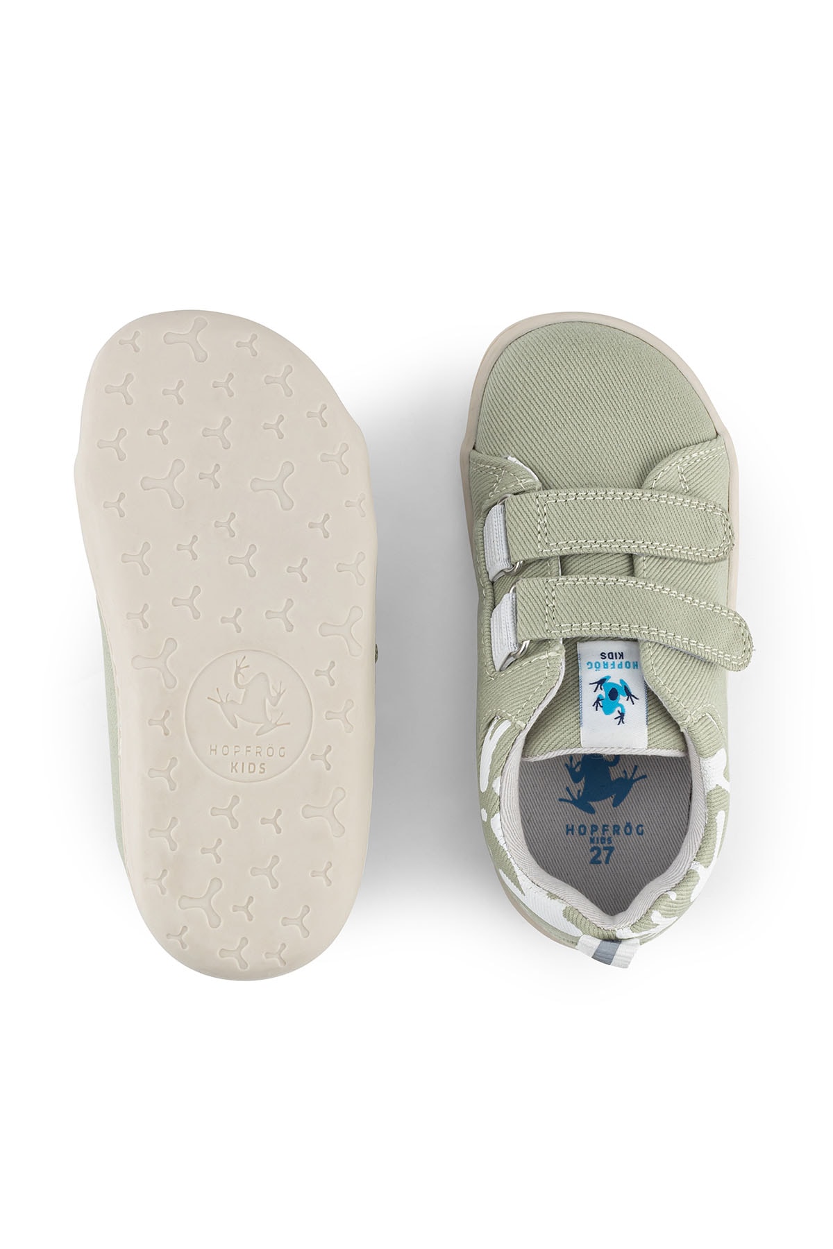 Hopfrög Smart Walker Recycled Canvas Eco Barefoot Çocuk Ayakkabı Yeşil