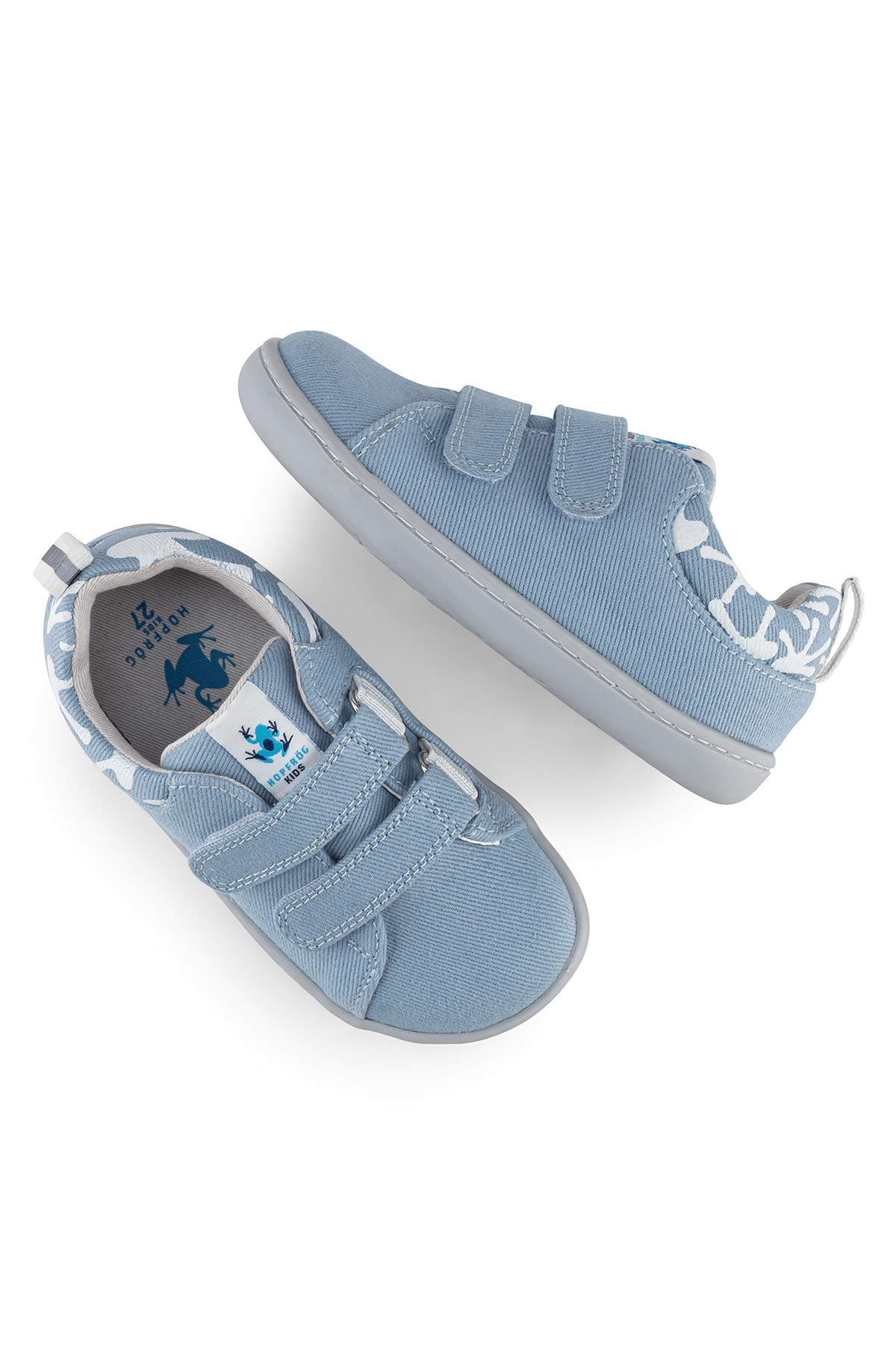  Hopfrög Smart Walker Recycled Canvas Eco Barefoot Çocuk Ayakkabısı Mavi