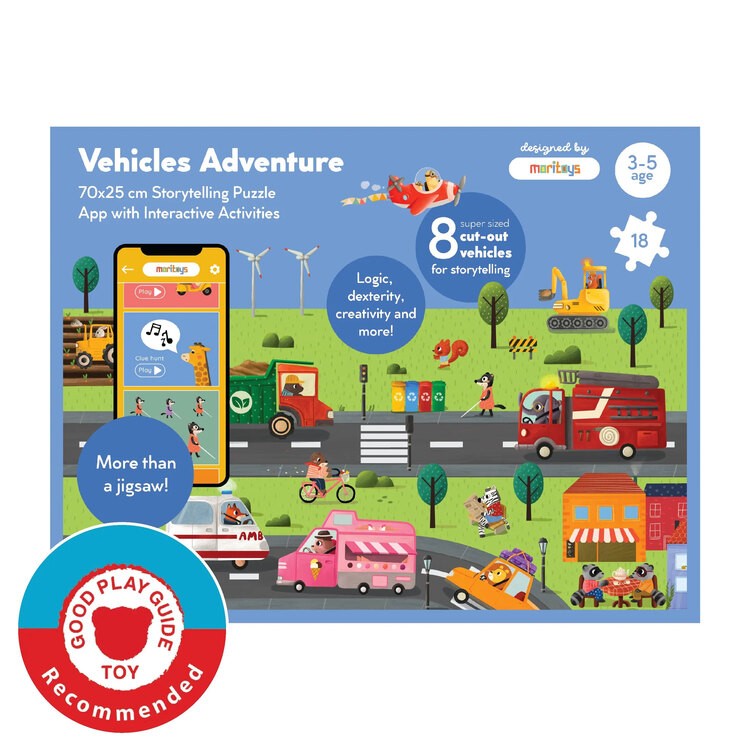 Vehicles Adventure: 18 Parça Yapboz, 8 Adet Oynanabilir Araç & Dijital Aktiviteler