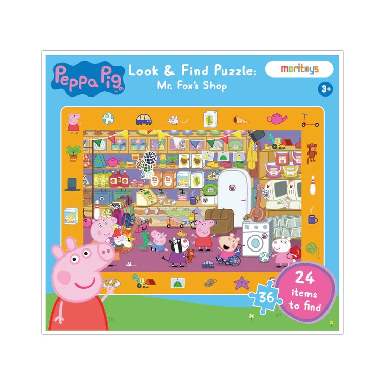 Look & Find Puzzle: Peppa Pig Mr. Fox's Shop - 36 Parça Yapboz ve Gözlem Oyunu