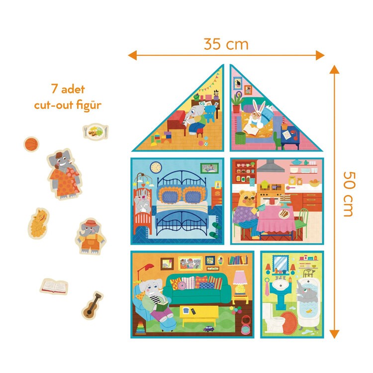 My Dream House: 6 in 1 Puzzle ( 2-3-4-6-8-10 Parça Yapboz) ile Hayalindeki Evi İnşa Et