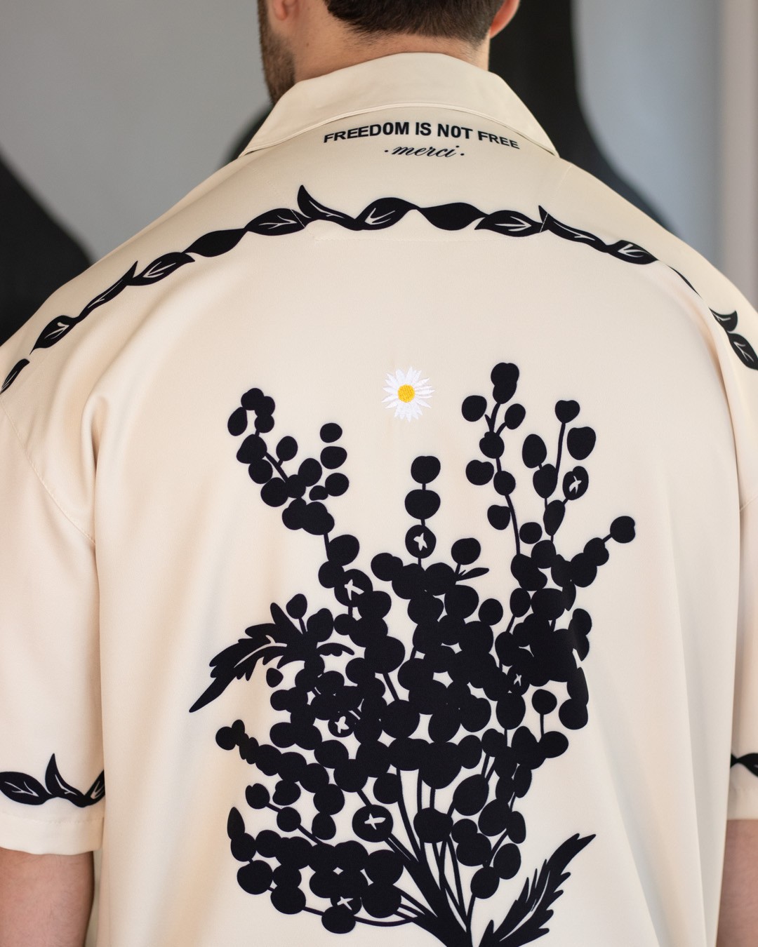 Çiçek Desenli Papatya Oversize Gömlek