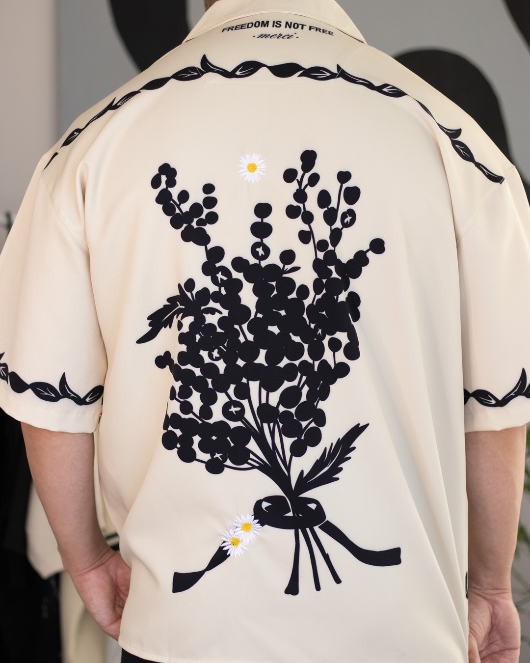 Çiçek Desenli Papatya Oversize Gömlek