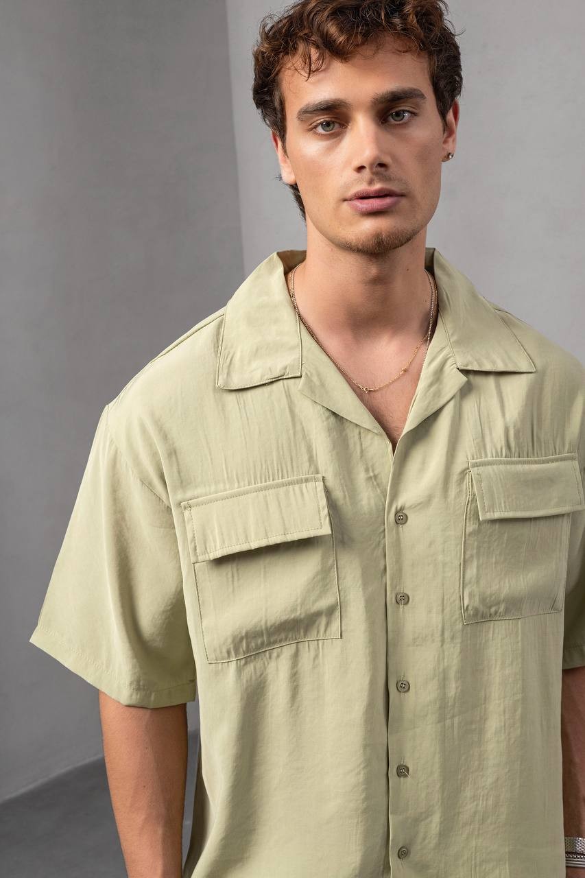 Yeşil Haki Oversize Gömlek 