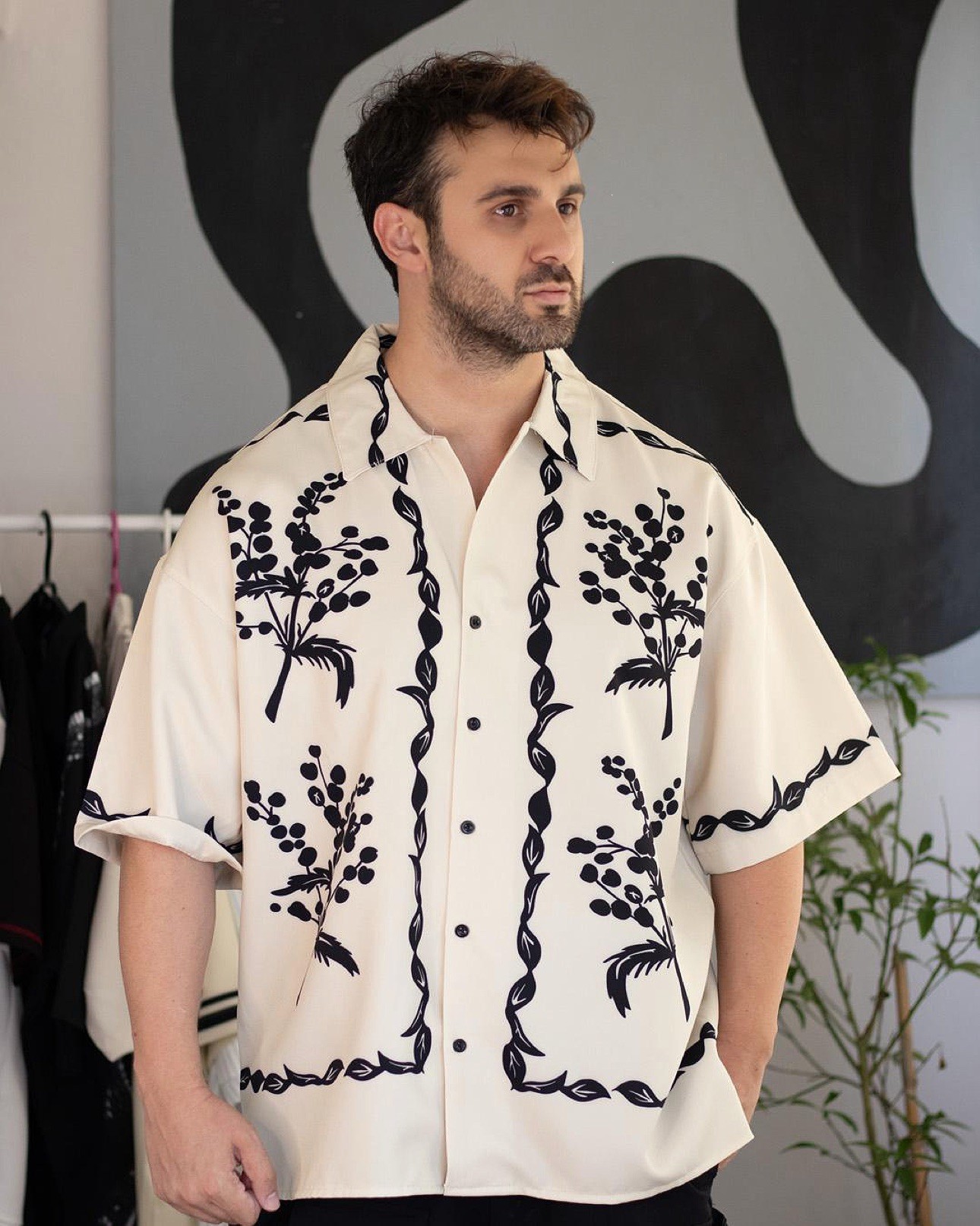 Çiçek Desenli Papatya Oversize Gömlek