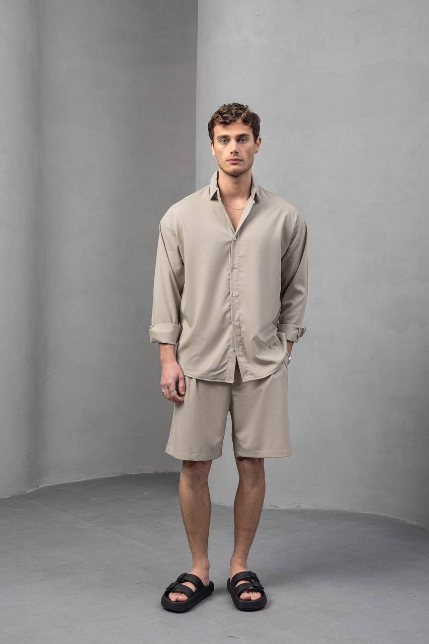 Oversize Gömlek Tişört Takım