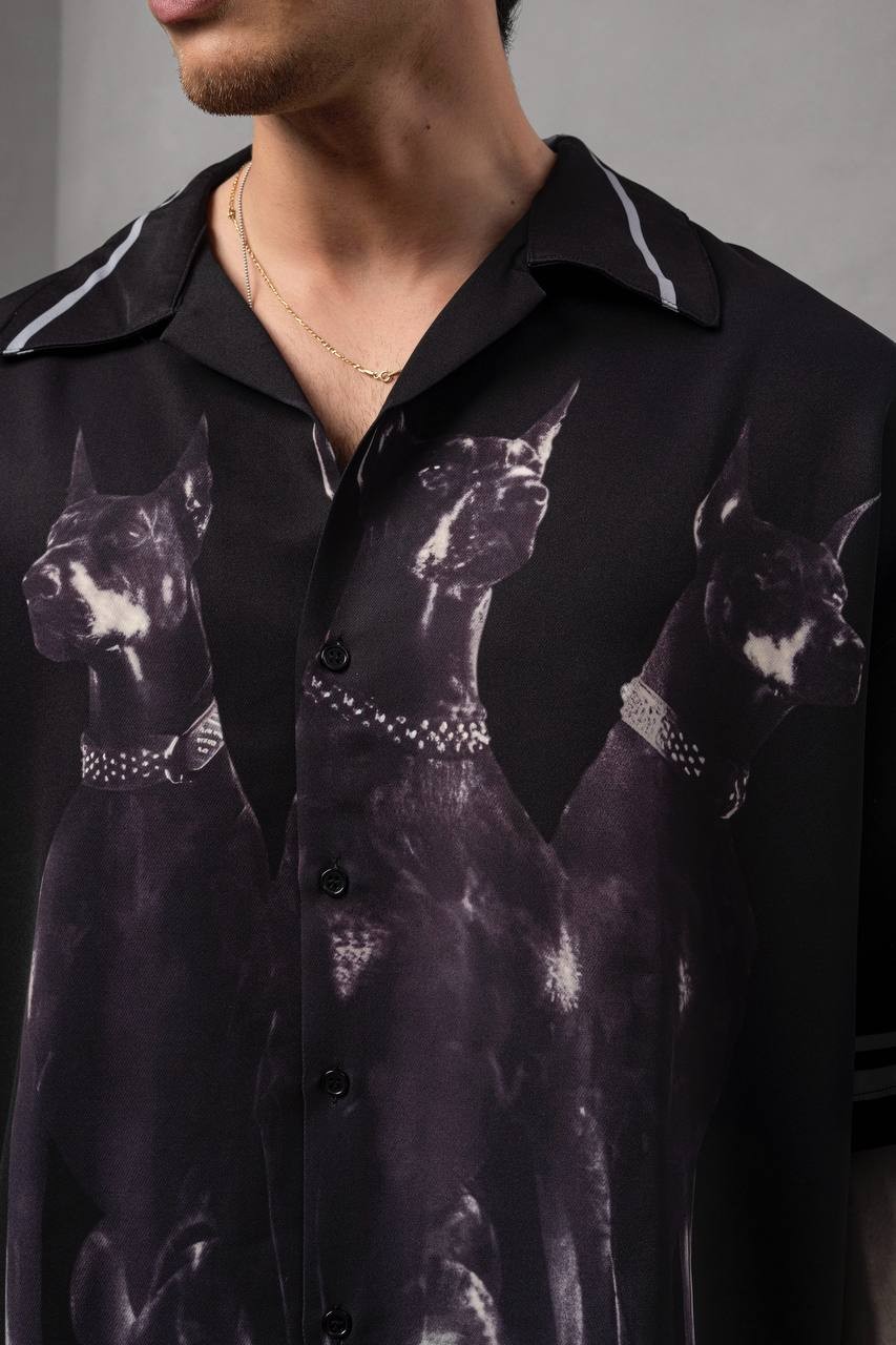 Siyah Oversize Doberman Gömlek