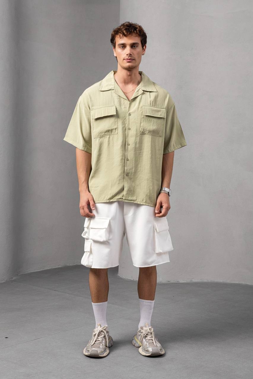 Yeşil Haki Oversize Gömlek 