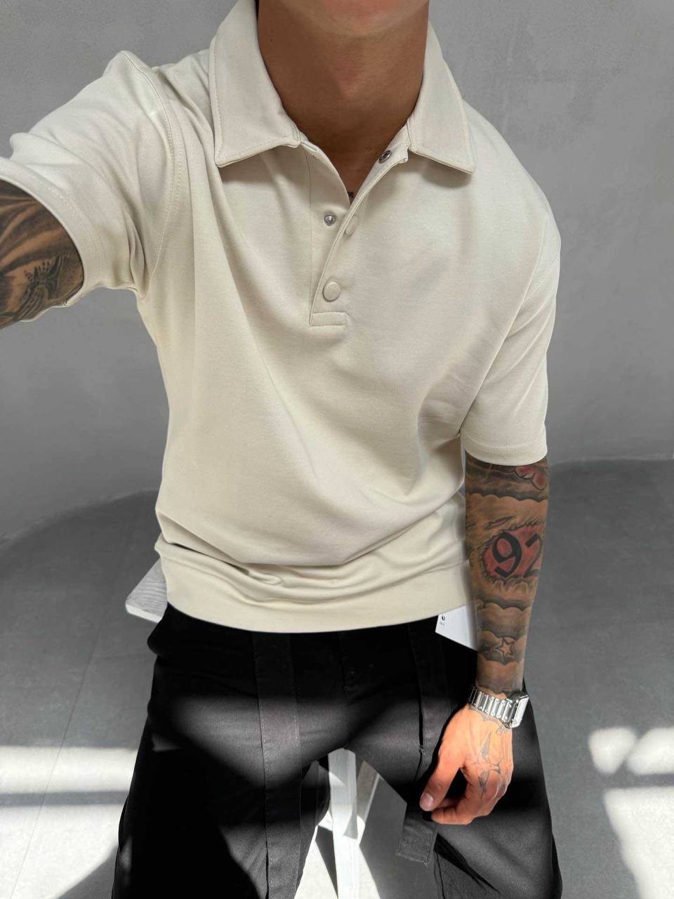 Yakalı Tshirt bej