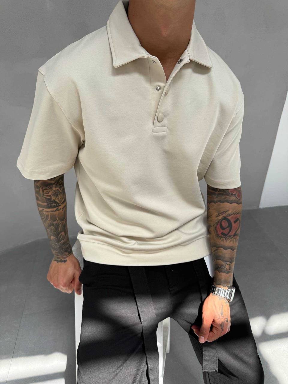 Yakalı Tshirt bej