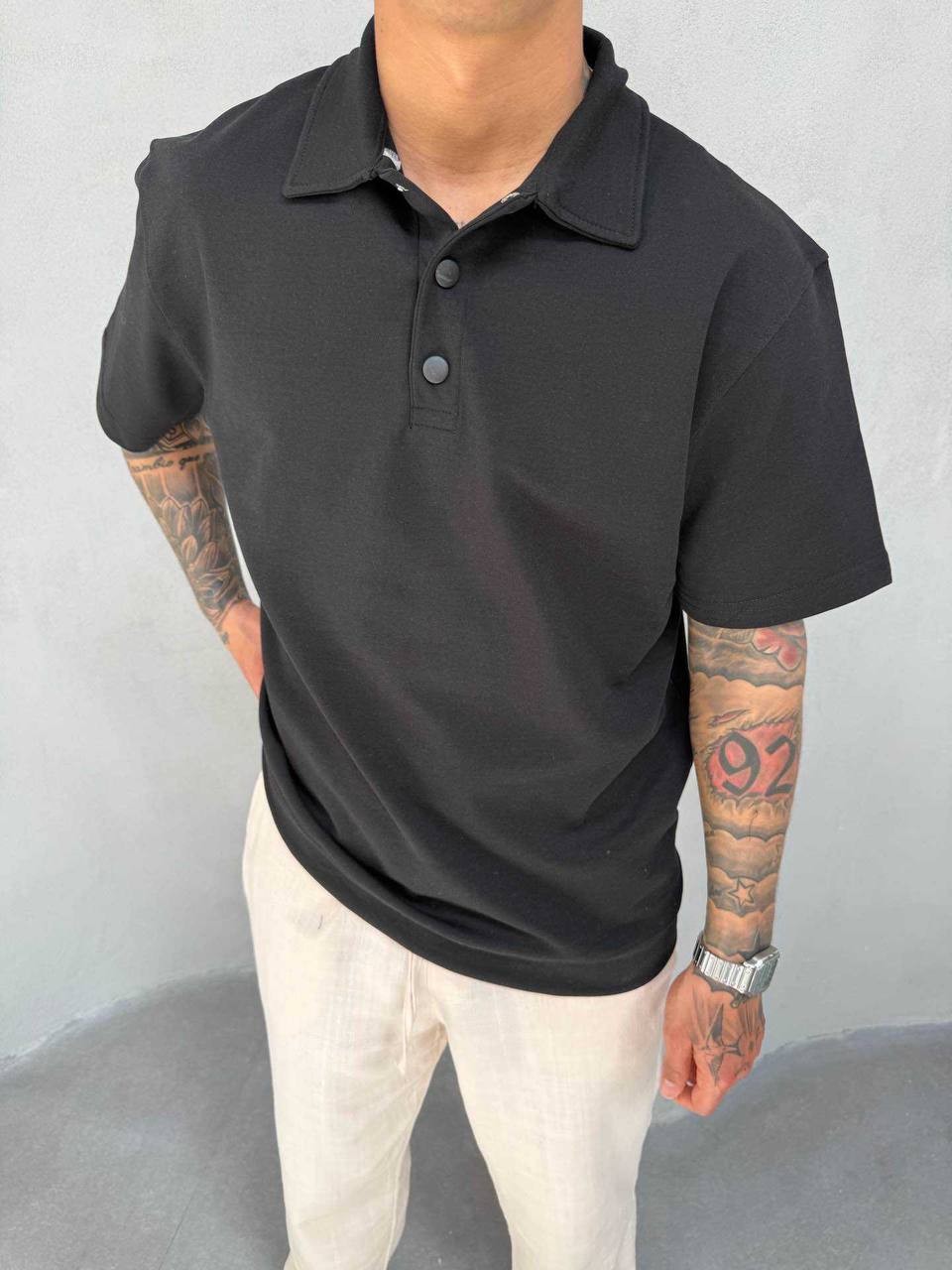 Yakalı Tshirt siyah