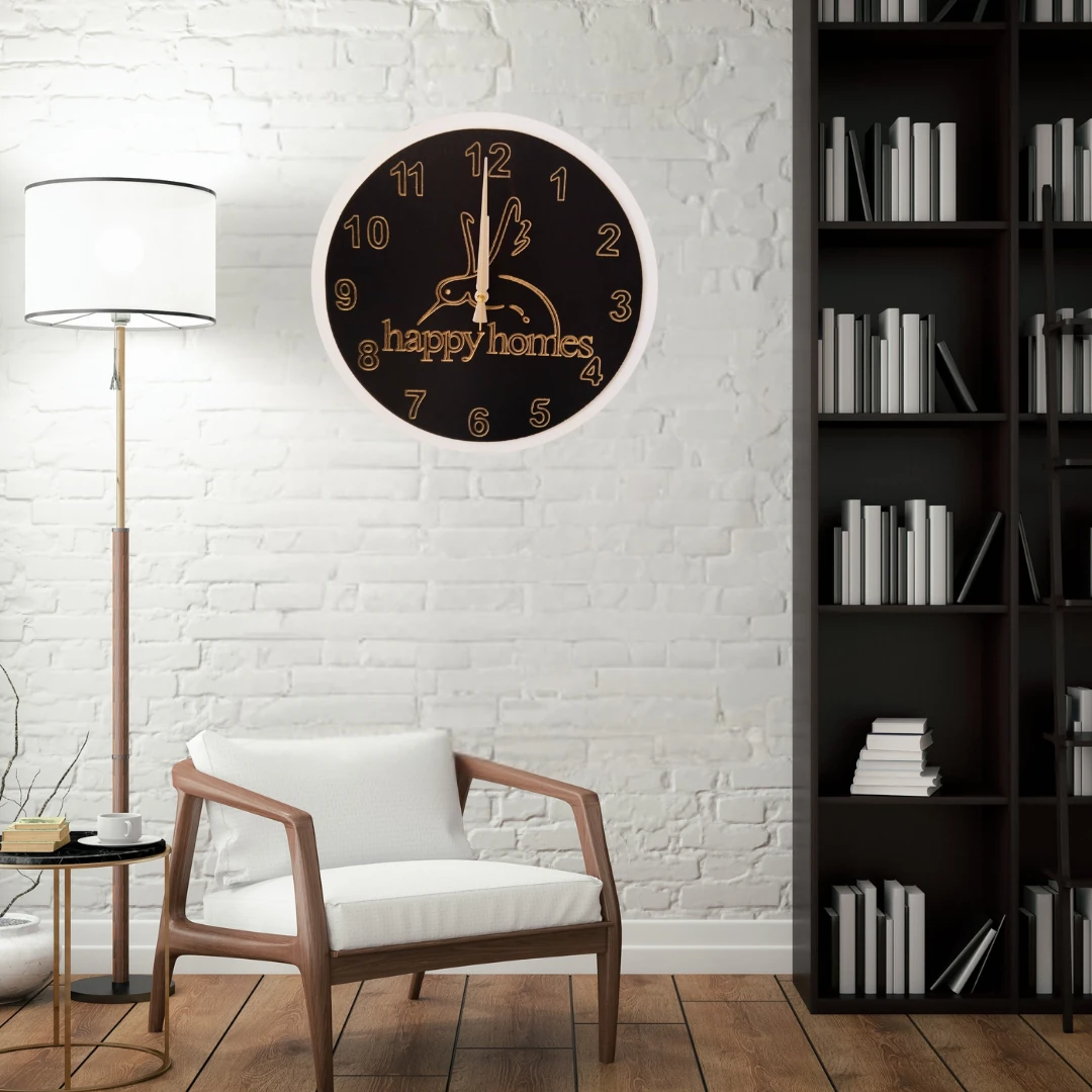 DUVAR SAATİ HAPPY HOMES EBATI 40X40 KALINLIĞI 6MM SESİZ AKAR