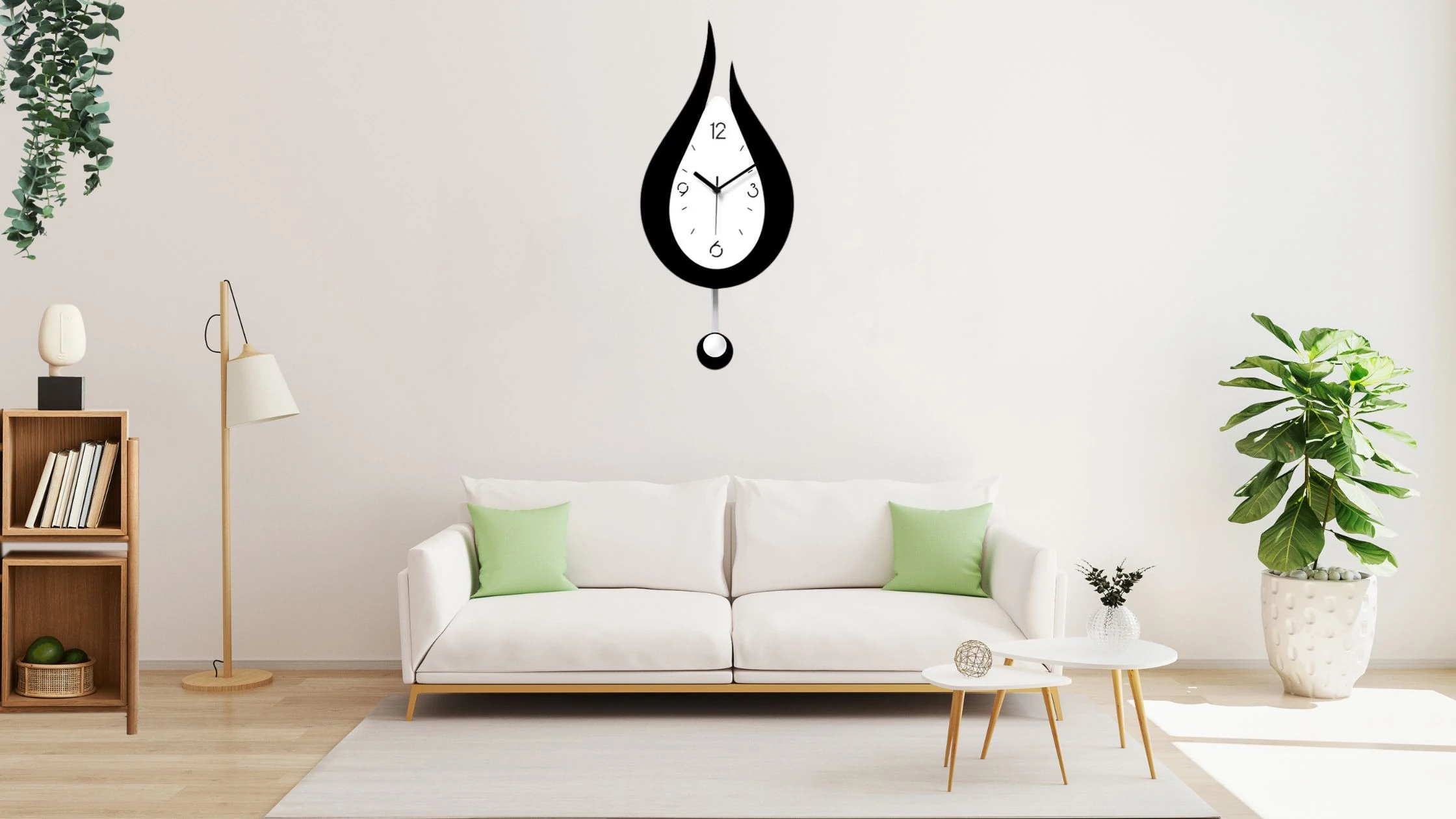 LALE DUVAR SAATİ SALLANIR SARKAÇLI 40X40+SARKAÇLA TOPLAM UZUNLUK 60 CM