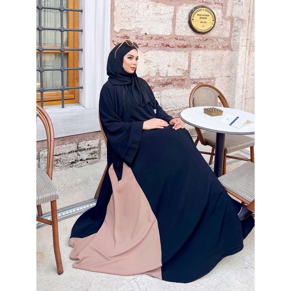 Yanları Bej Abaya