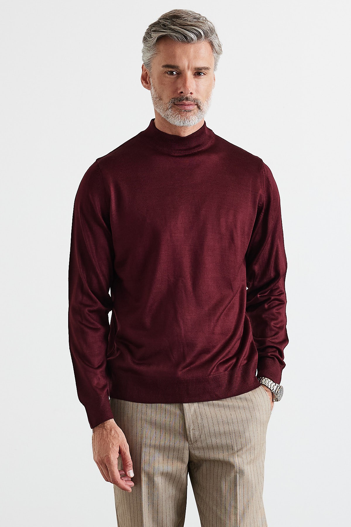 Men's Standard Fit Regular Cut Half Turtleneck Sweater