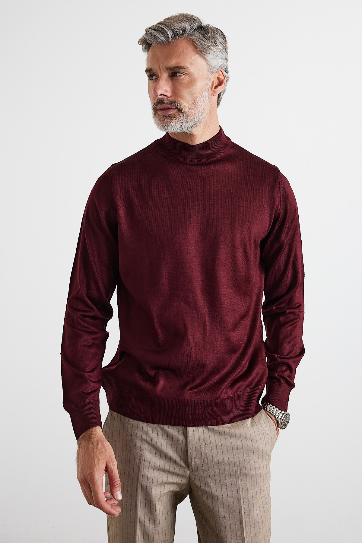 Men's Standard Fit Regular Cut Half Turtleneck Sweater