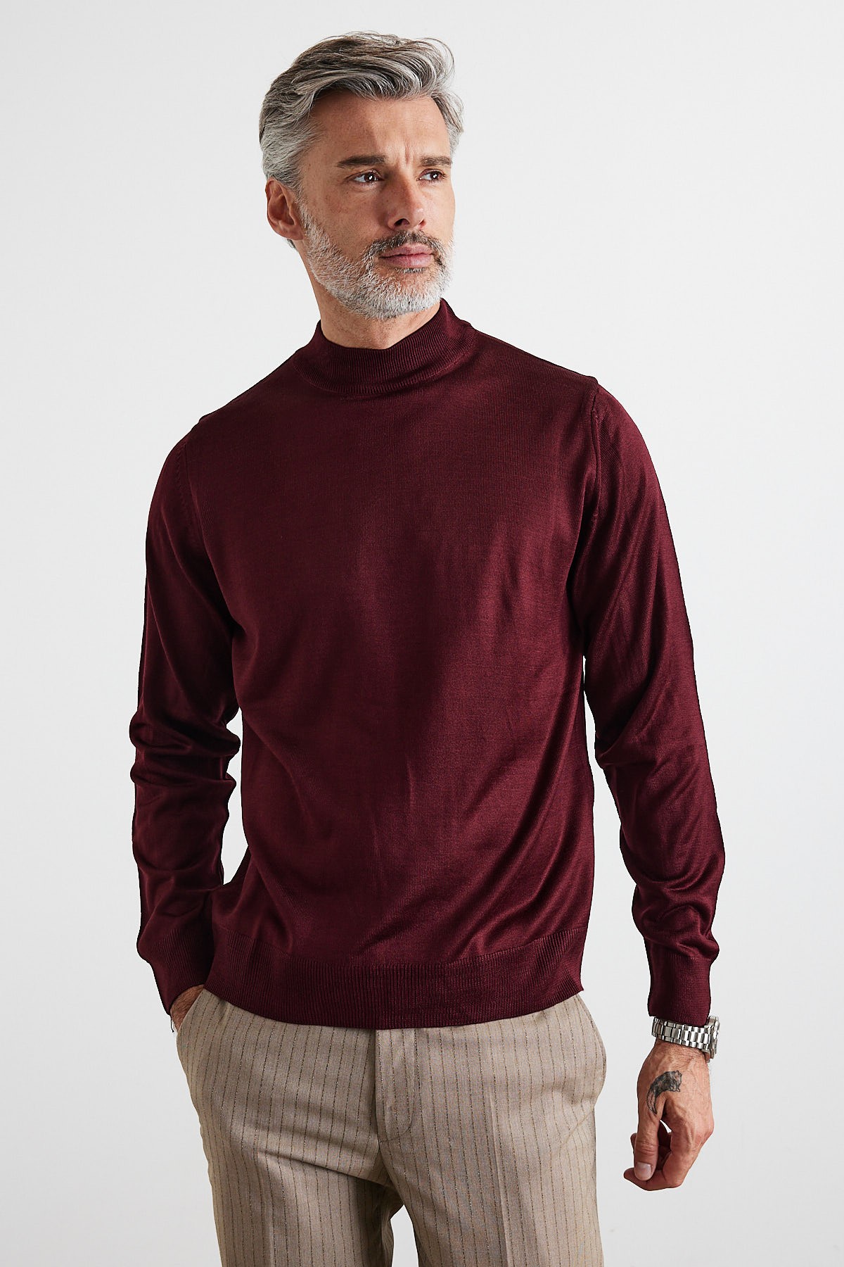 Men's Standard Fit Regular Cut Half Turtleneck Sweater