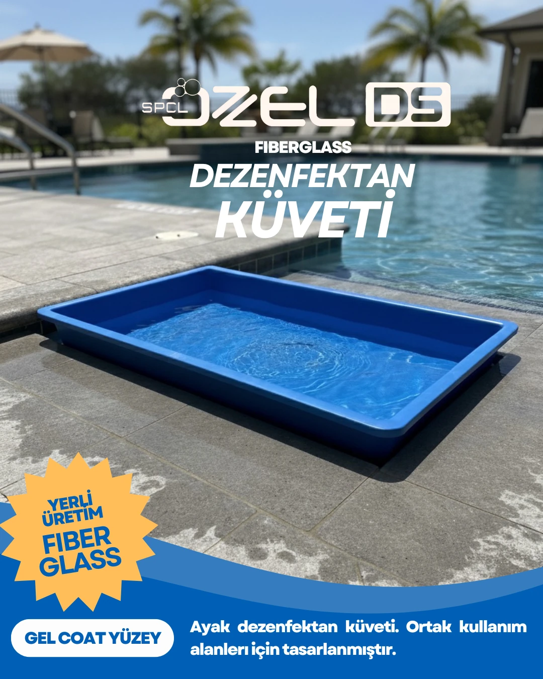 Fiberglass Ayak Dezenfektan Küveti