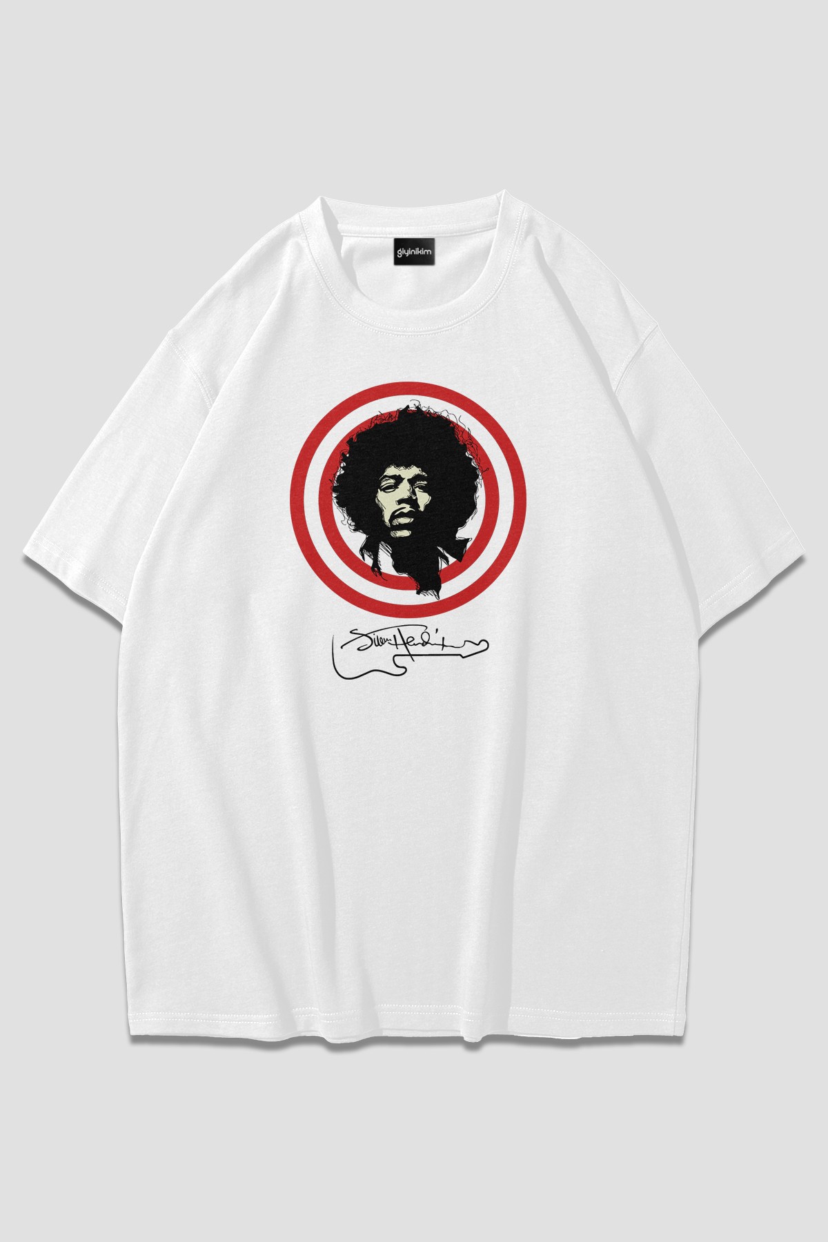 Jimi Hendrix Beyaz OversizeT-Shirt