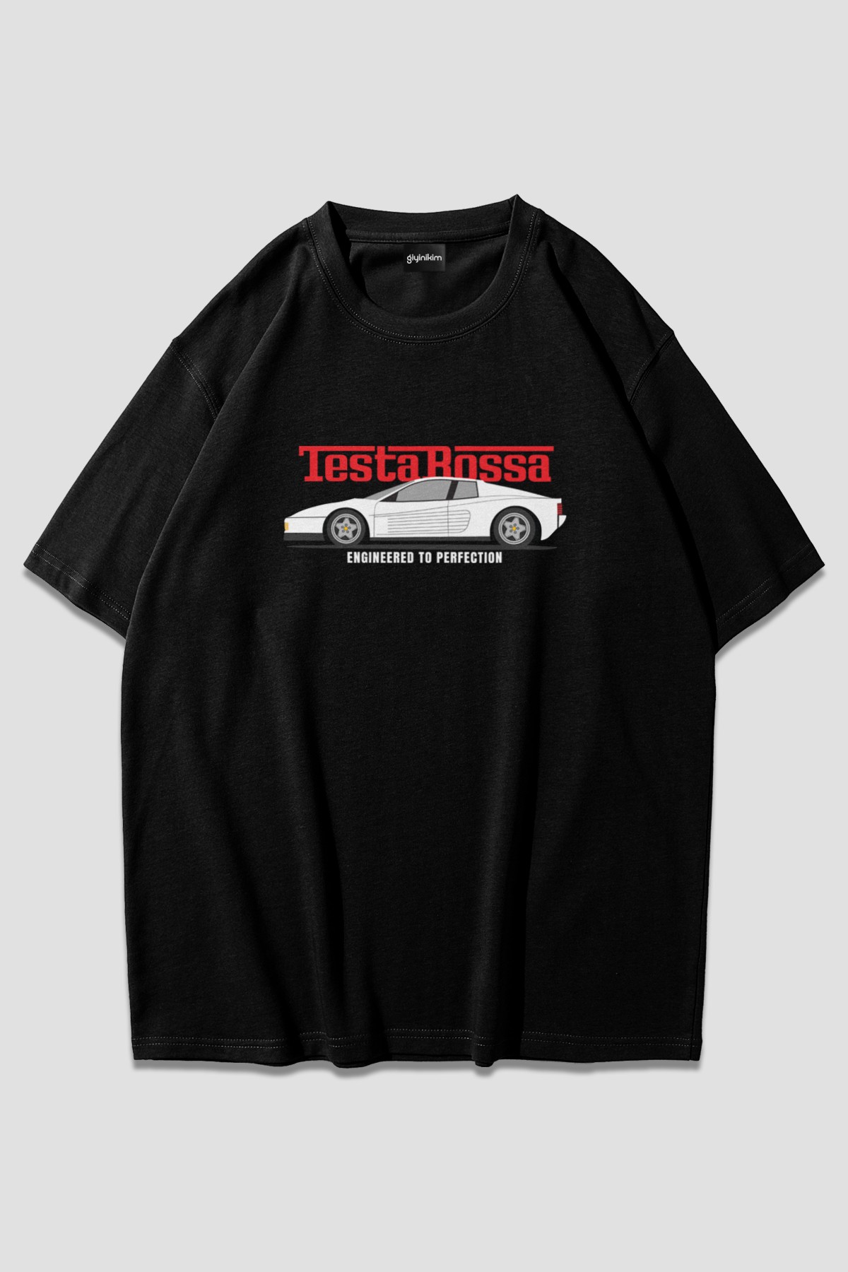 Testarossa Siyah Oversize T-Shirt