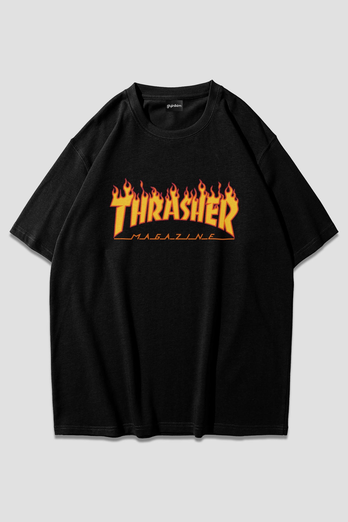 Thrasher Siyah Oversize T-Shirt