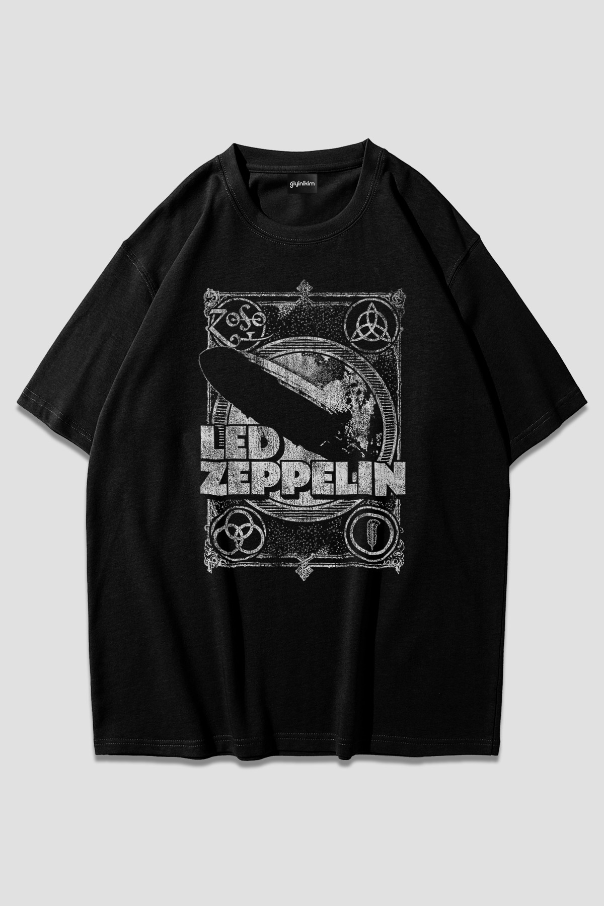 Led Zeppelin Siyah Oversize T-Shirt