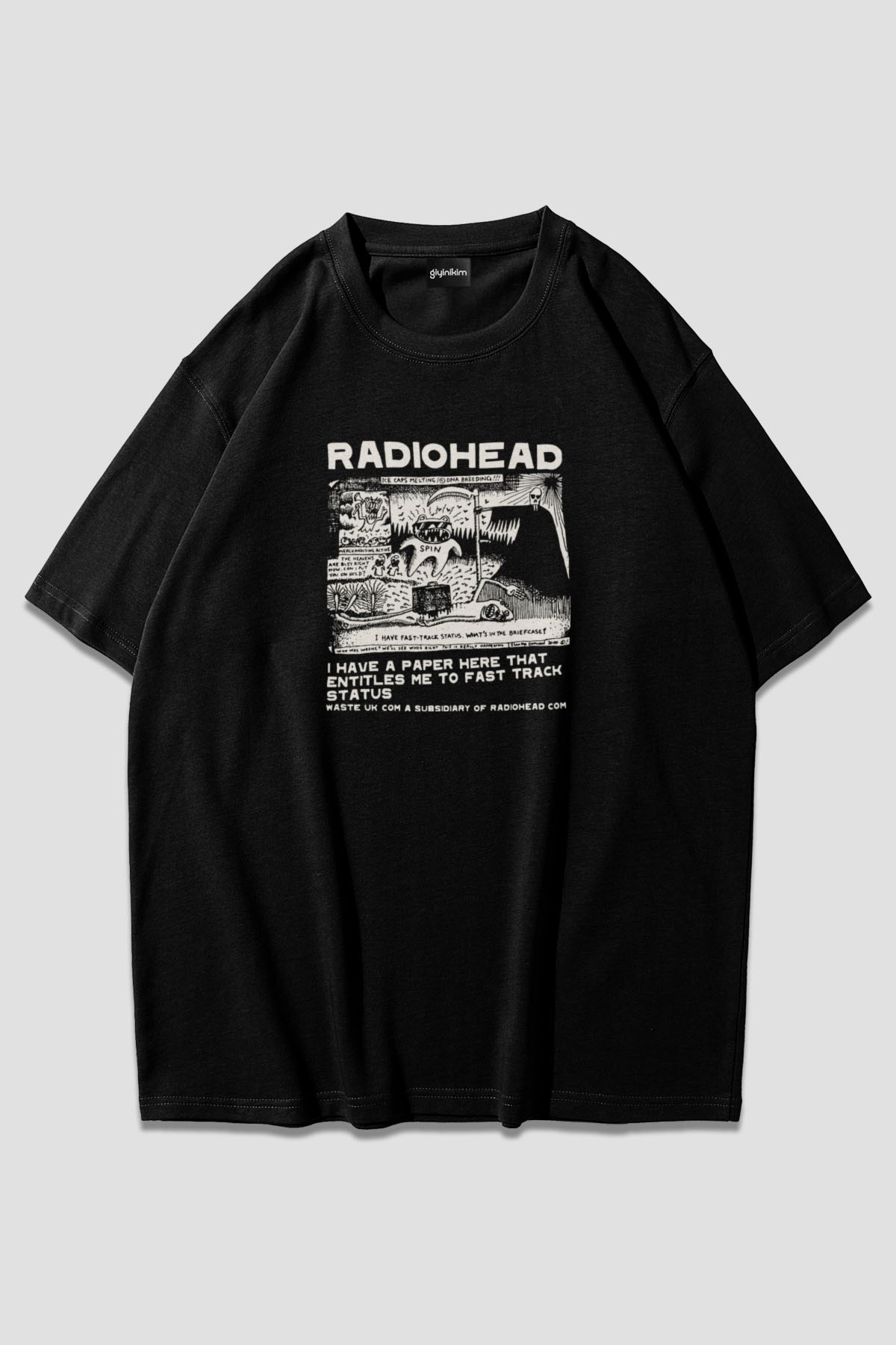 Radiohead Siyah unisex  Oversize T-Shirt