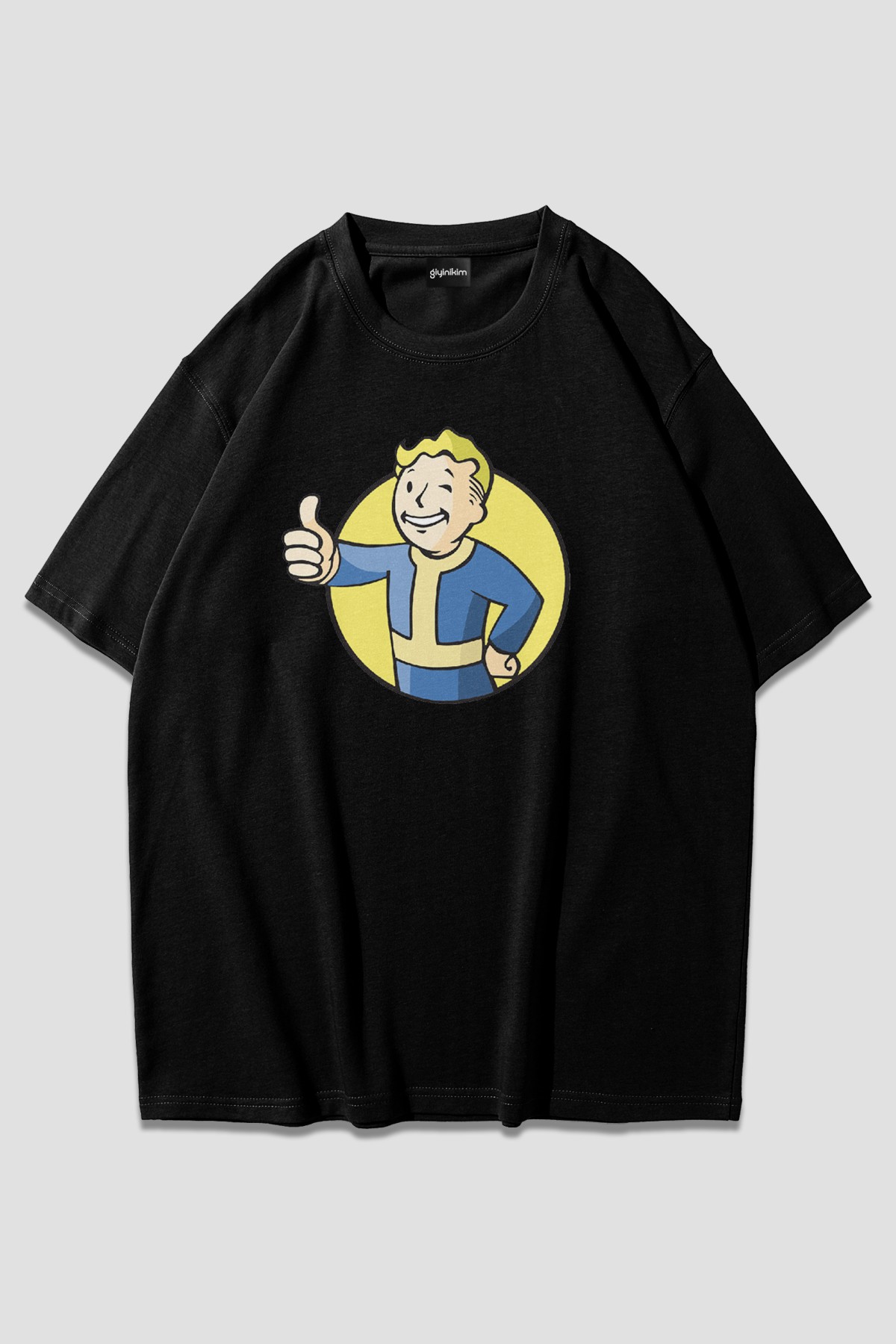 Fallout Oversize Siyah T-Shirt
