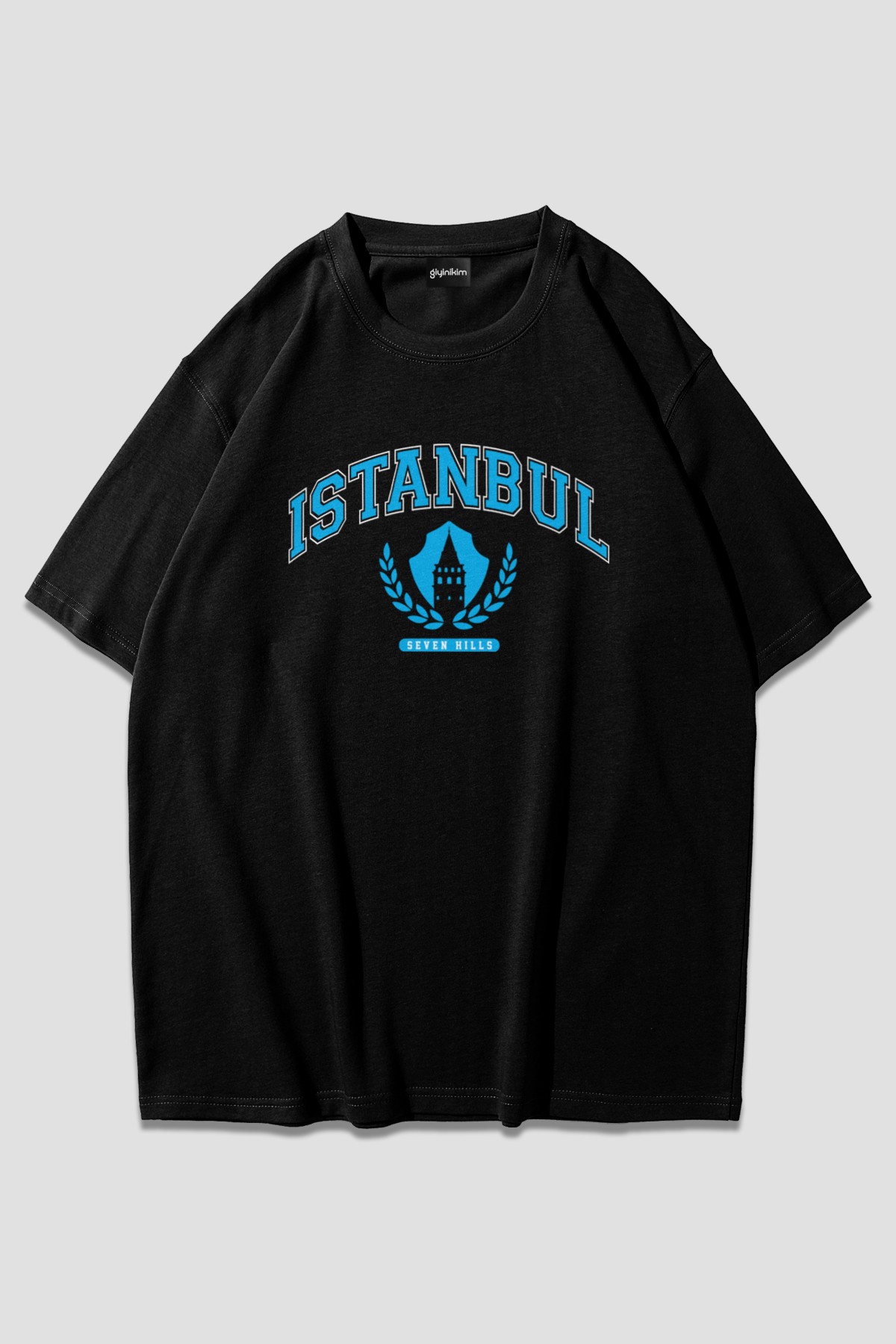 İstanbul Siyah Oversize T-Shirt