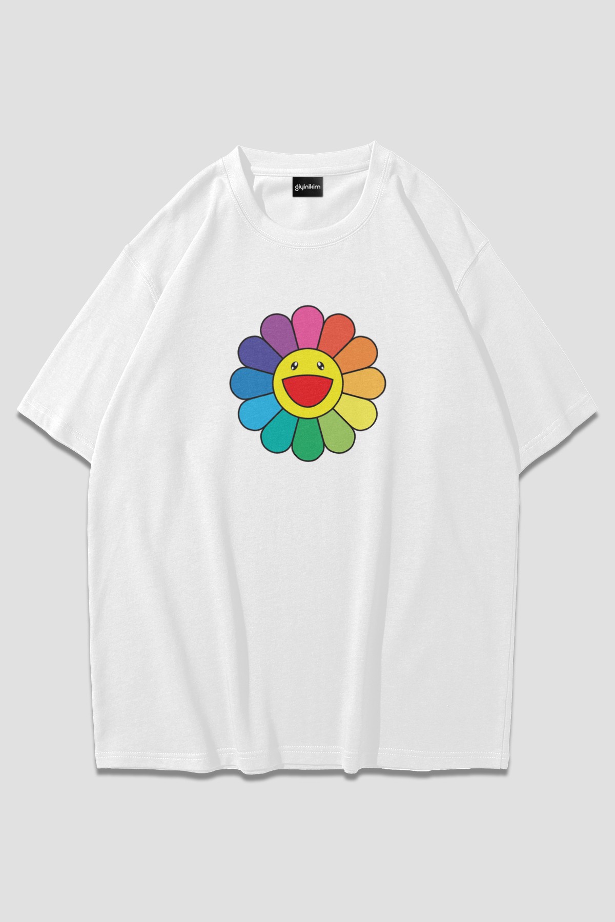 Murakami Flower Beyaz Oversize T-Shirt