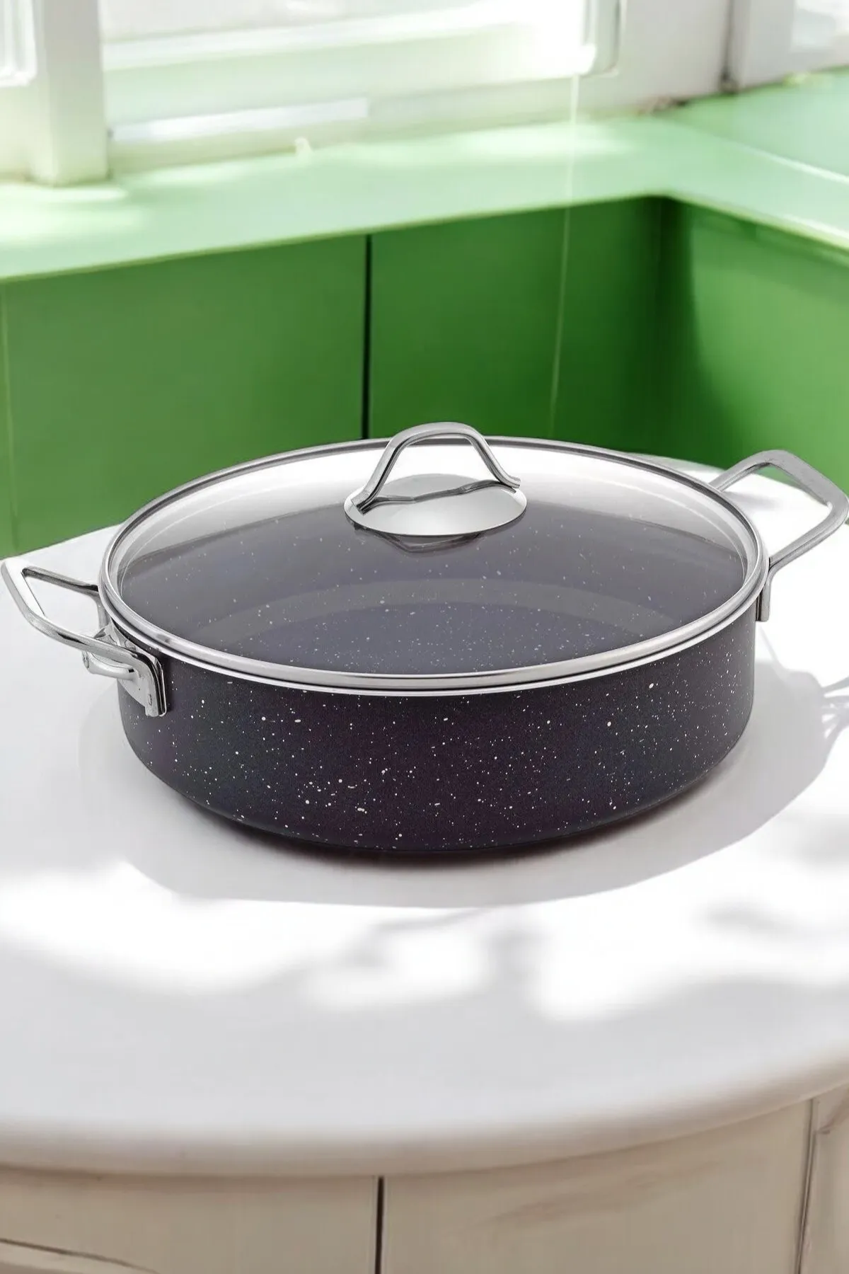 Cantef Metal Kulplu Granit Karnıyarık Tencere - 32 Cm