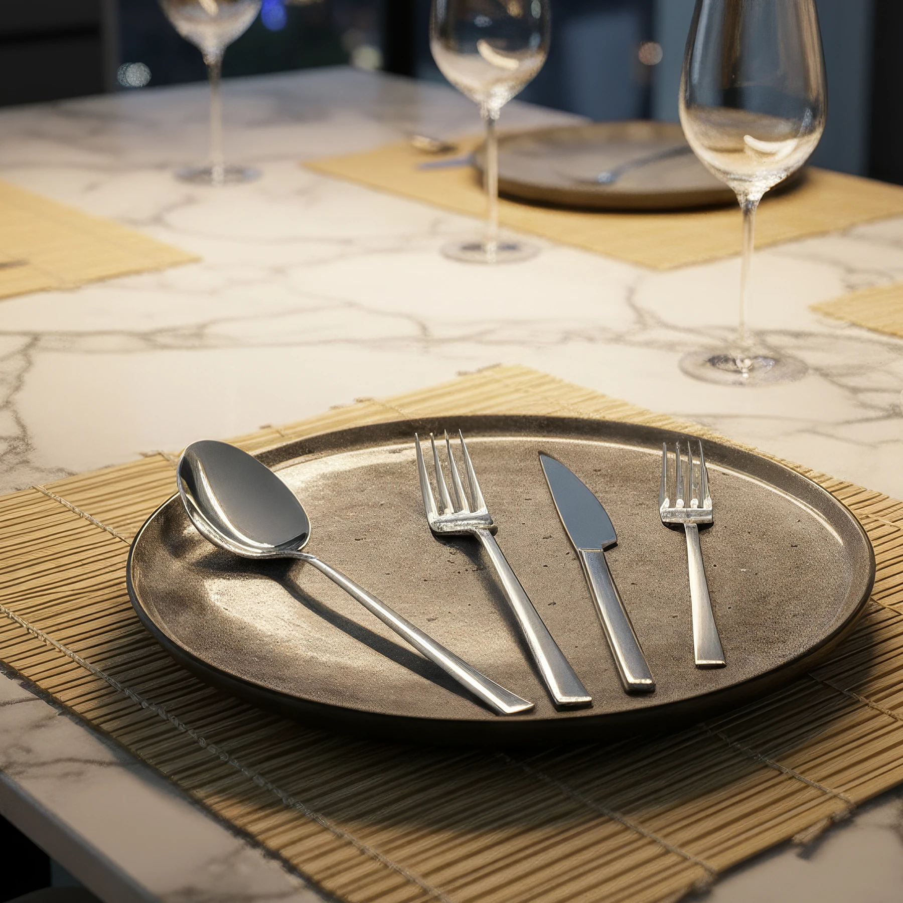 Gökdil Asya 36 Parça 6 Kişilik Çatal & Kaşık & Bıçak Takımı