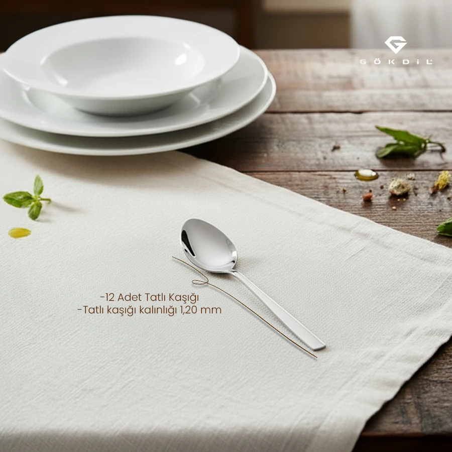 Tuana 60 Parça 12 Kişilik Ekonomik Çatal & Kaşık Takımı