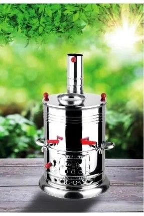 Üzüm Çelik 7 Litre Çift Musluklu Semaver