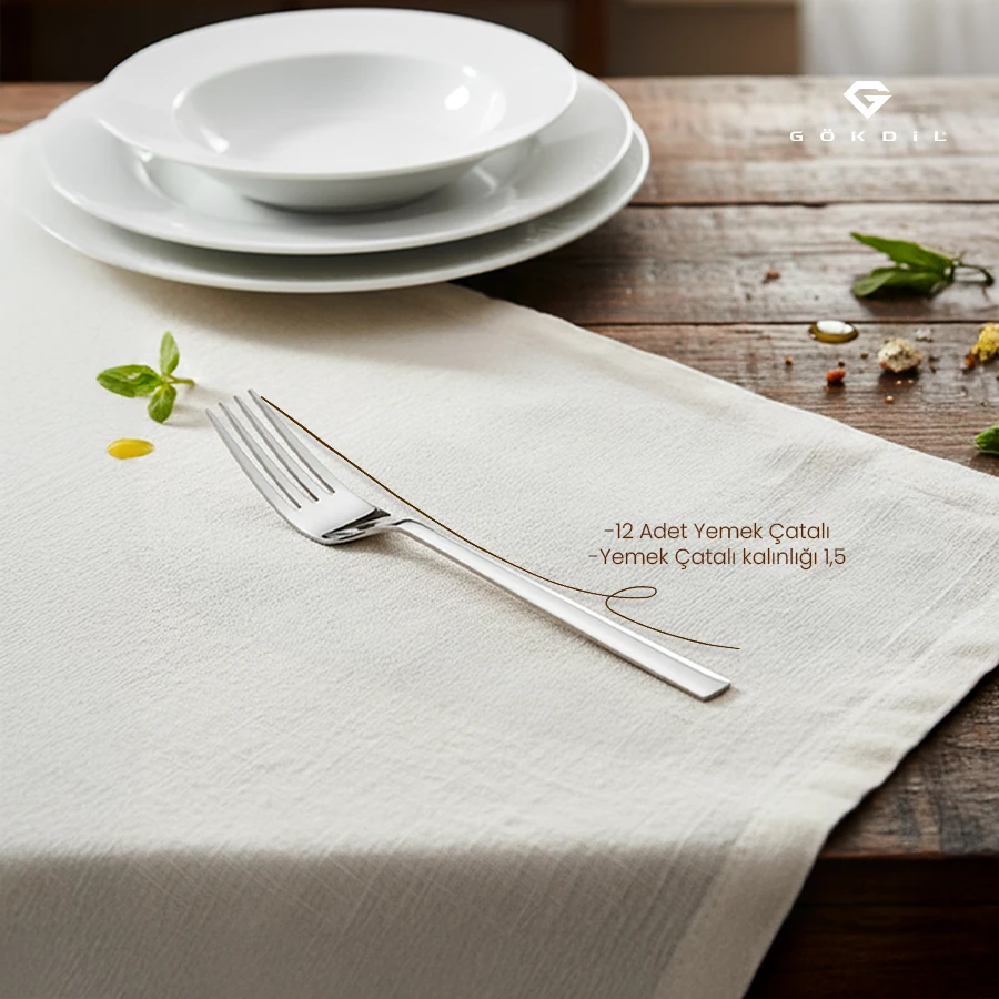Tuana 60 Parça 12 Kişilik Ekonomik Çatal & Kaşık Takımı