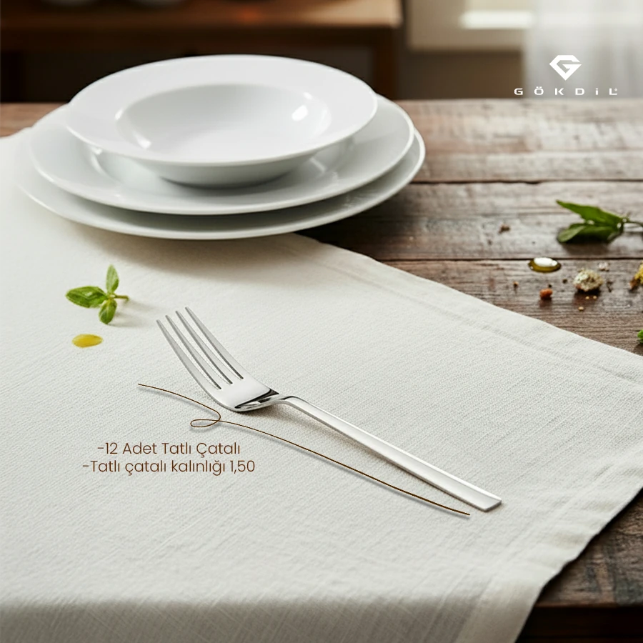 Tuana 60 Parça 12 Kişilik Ekonomik Çatal & Kaşık Takımı