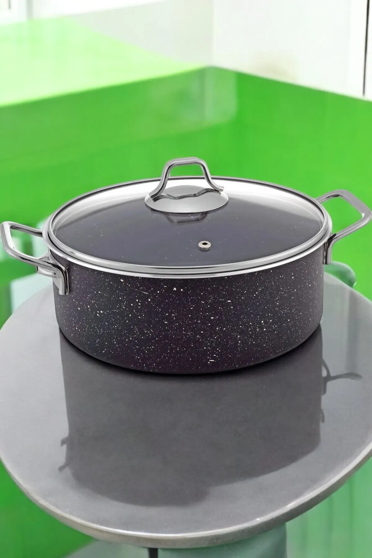 Cantef Metal Kulplu Granit Derin Tencere - 24 Cm