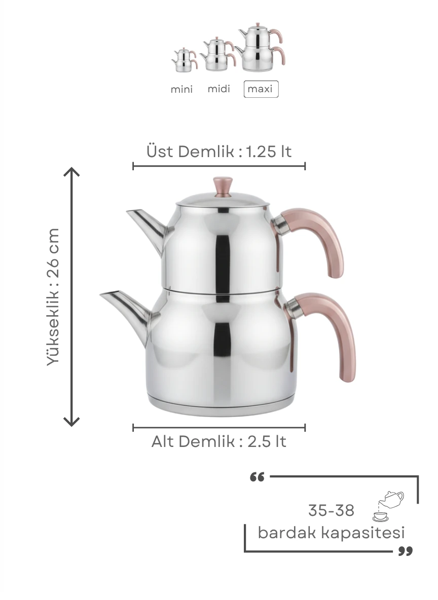 Gökdil Valeriya Bakalit Kulplu Aile Boy Çaydanlık