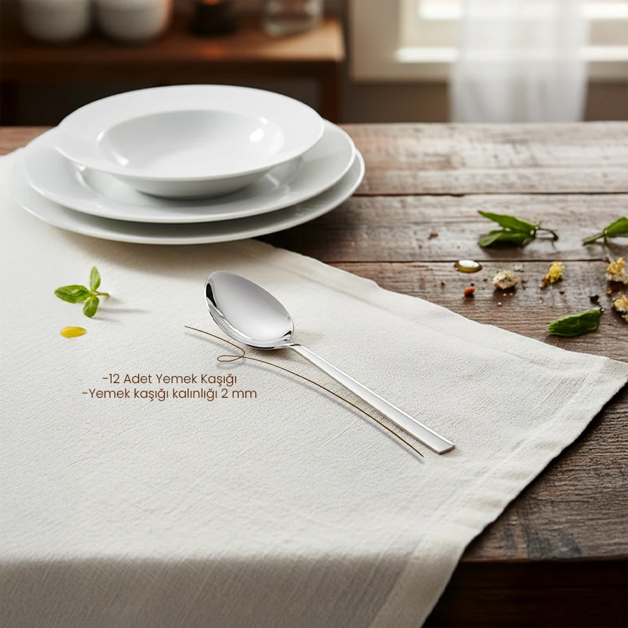 Tuana 60 Parça 12 Kişilik Ekonomik Çatal & Kaşık Takımı