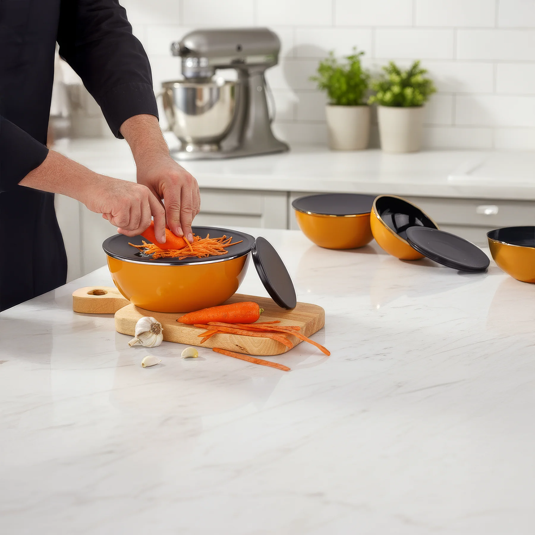 Bonera Emaye 8 Parça Rende & Karıştırma Kabı Seti