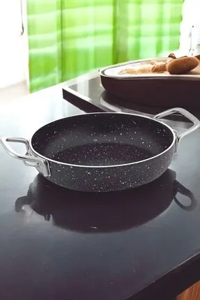 Cantef Metal Kulplu Granit Omlet Tava - 18 Cm