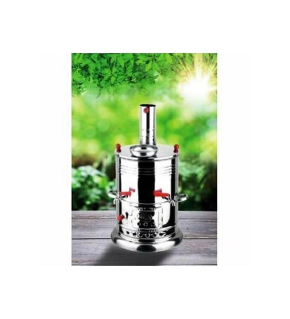 Üzüm Çelik 5 Litre Çift Musluklu Semaver