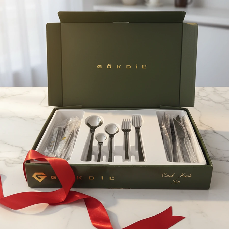 Tuana Kutulu 72 Parça Sade Çelik 12 Kişilik Çatal & Kaşık Takımı