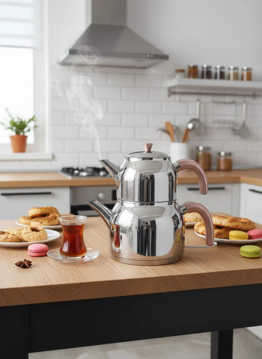 Gökdil Valeriya Bakalit Kulplu Aile Boy Çaydanlık