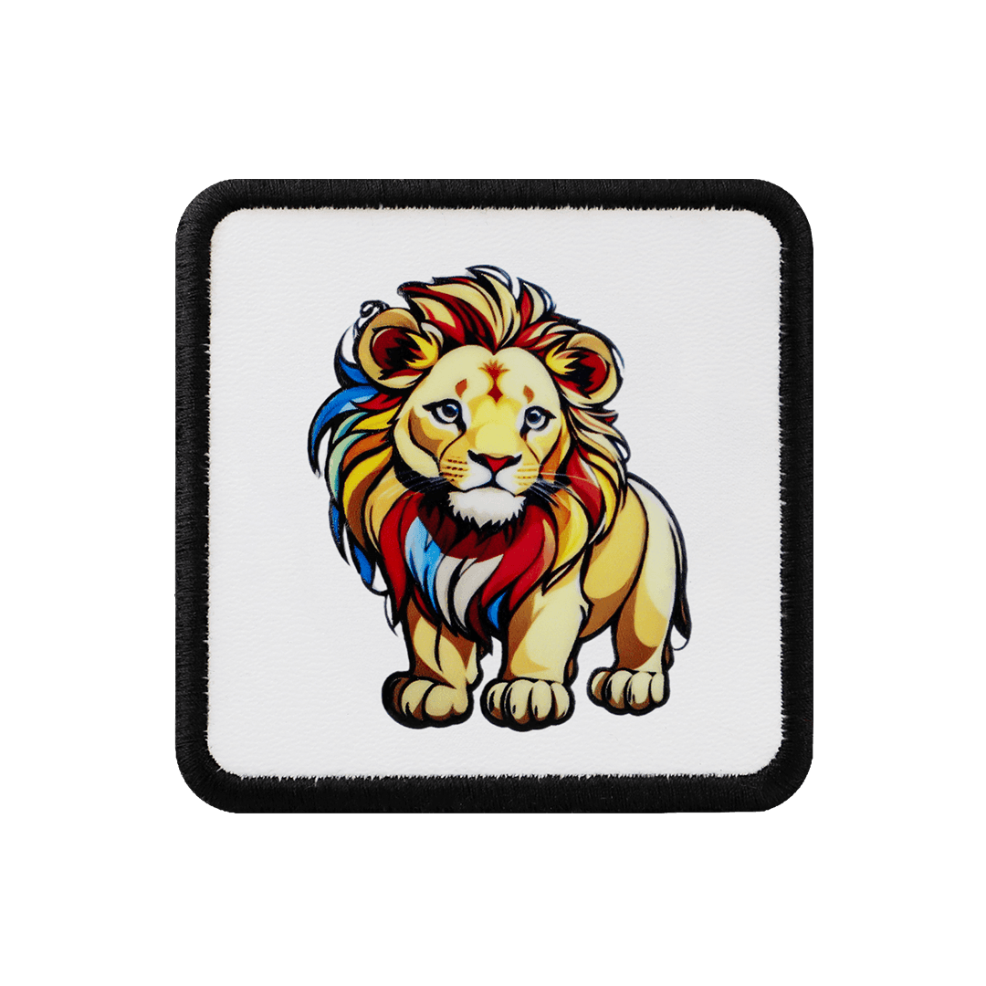 Lion - White-Black Kids Patch with 1BS Code Logo