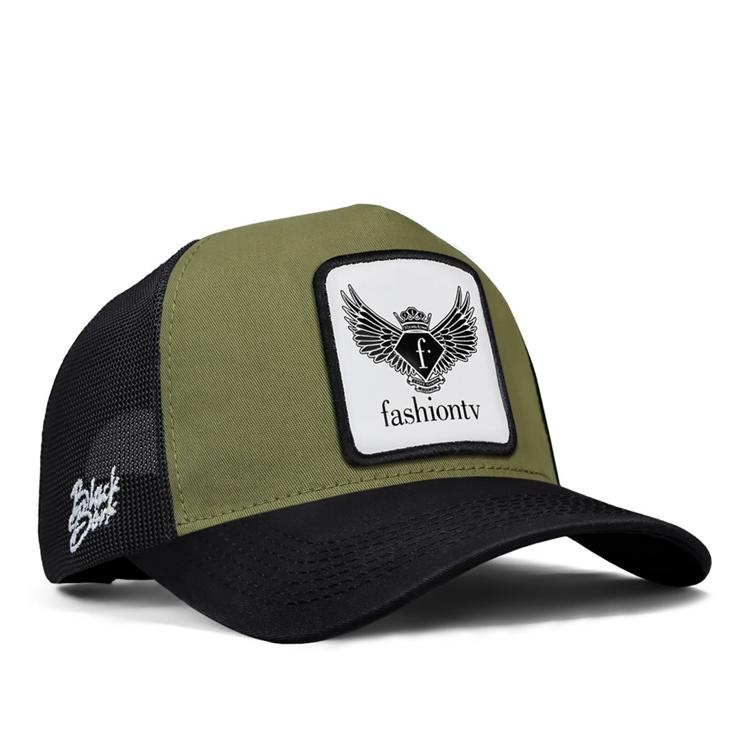 Fashion Black Brim Khaki-Black Cap