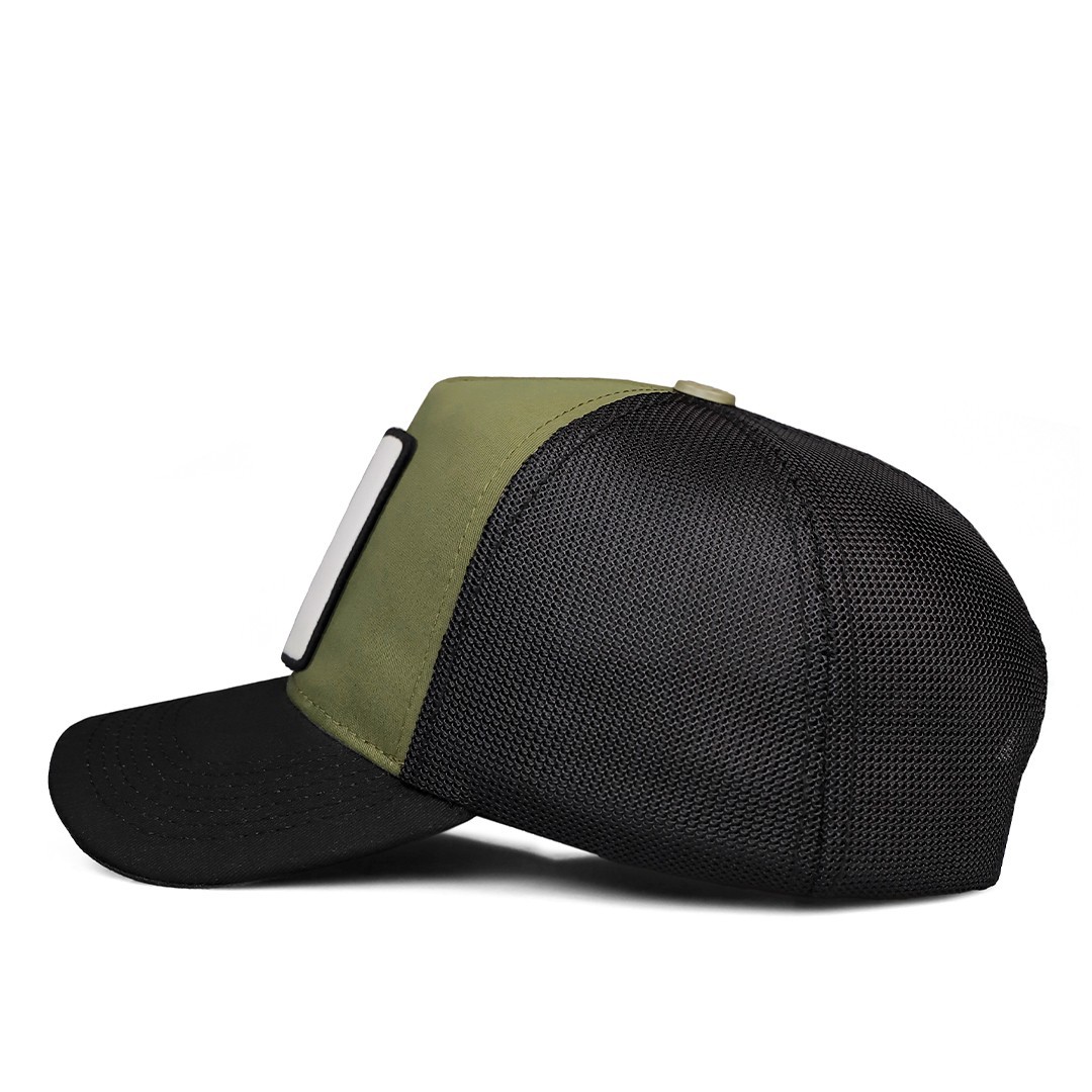 Fashion Black Brim Khaki-Black Cap