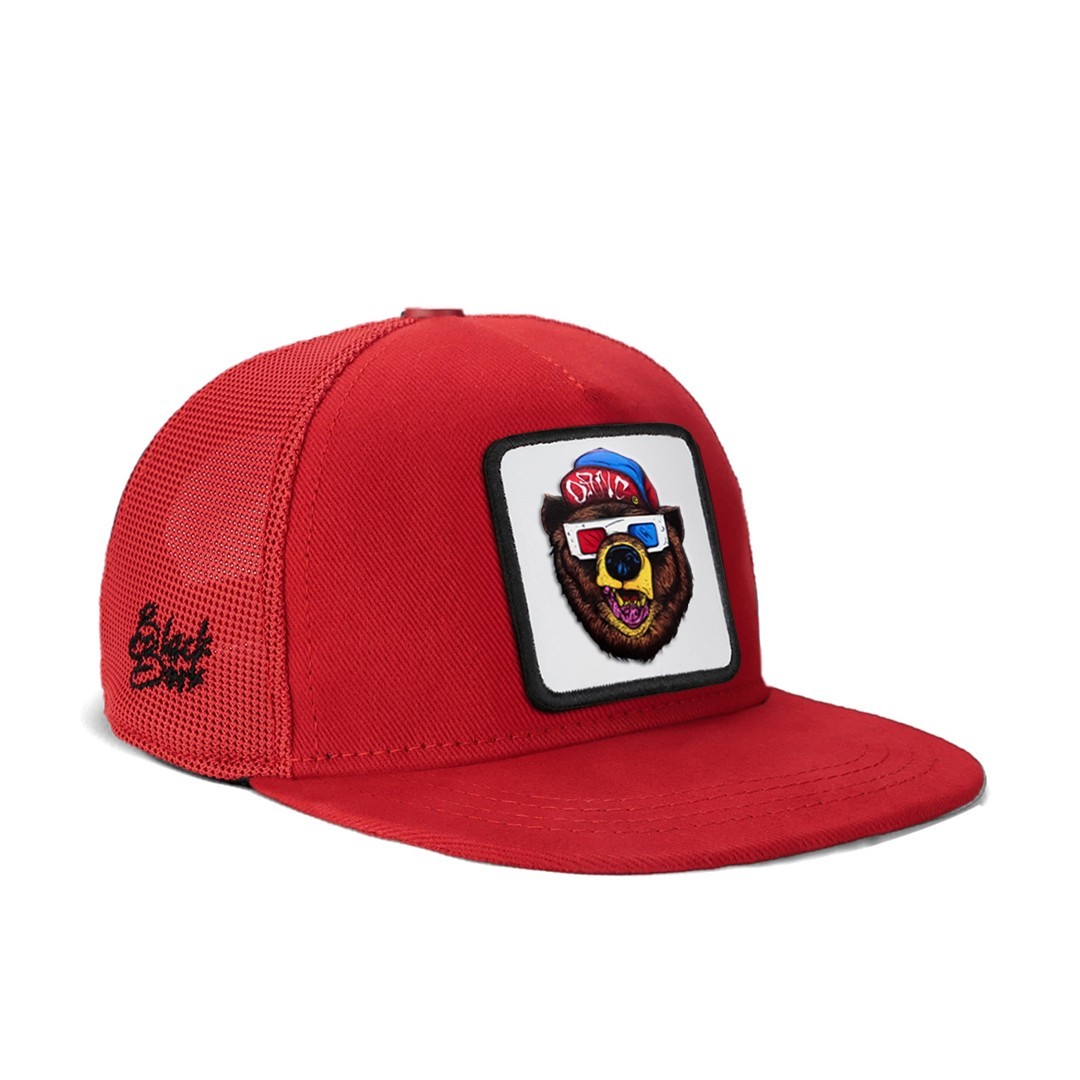 Red Kids Cap - Bear - with 2 Code Logo