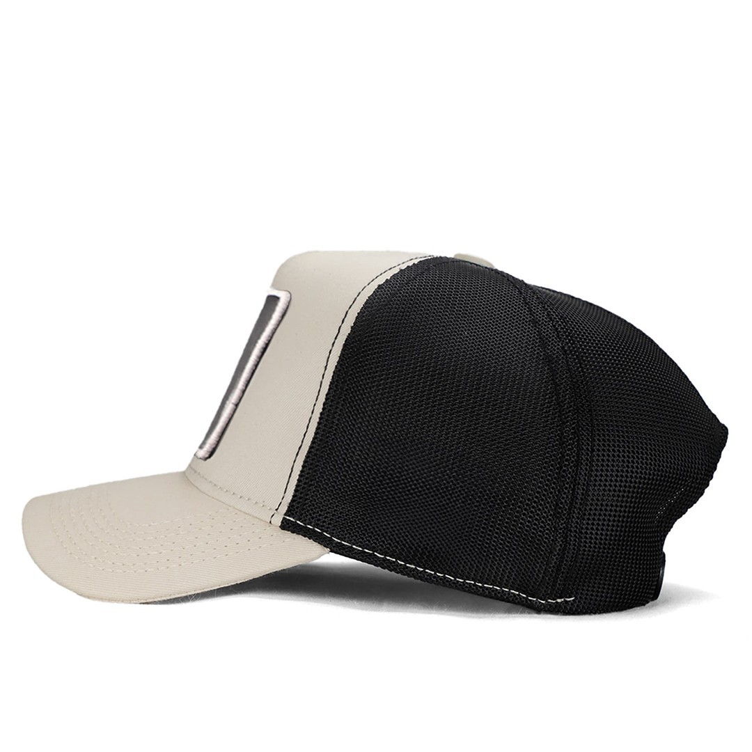 Beige-Black Cap